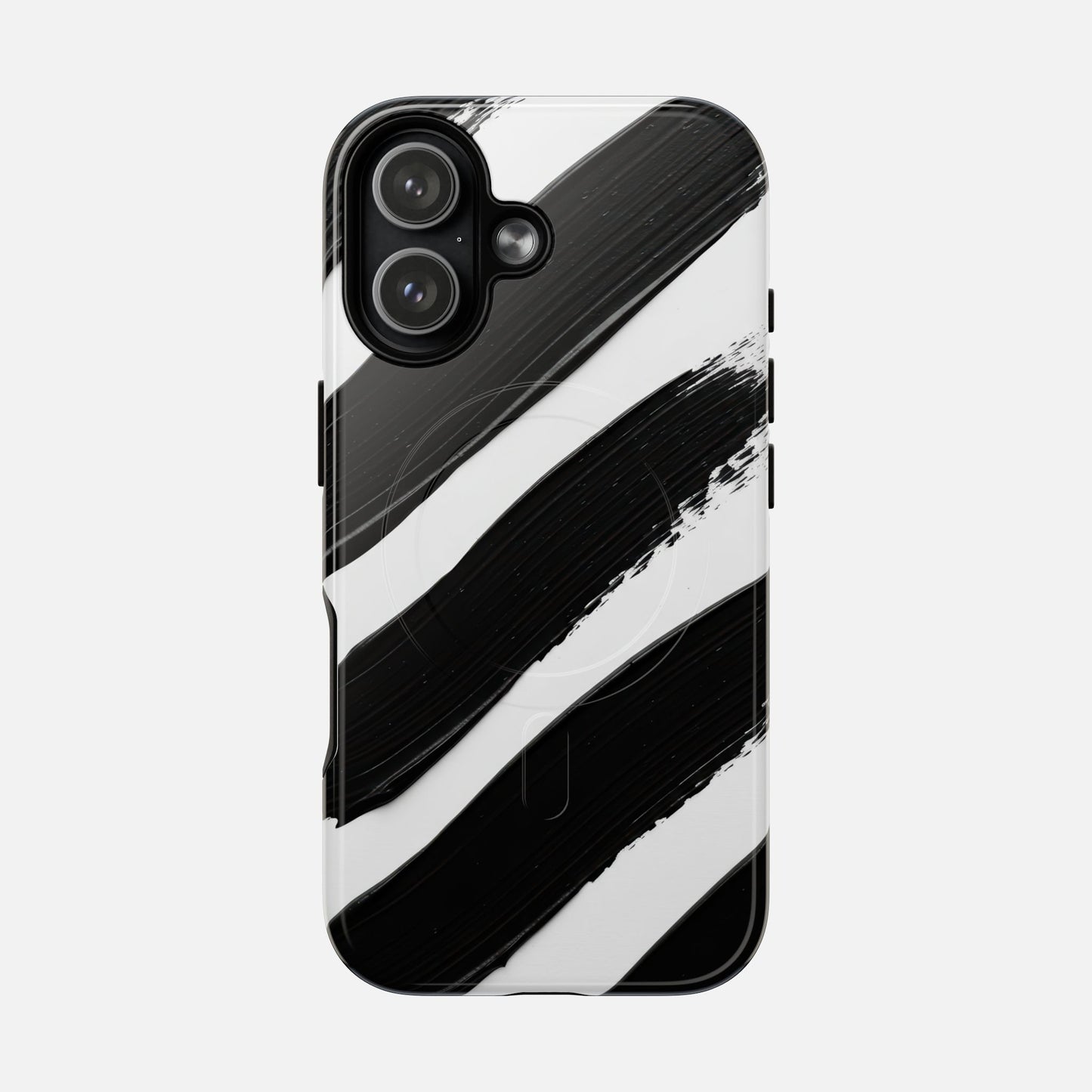 Abstract Black Brushstroke iPhone Case — Tough Magnetic | MagSafe Compatible
