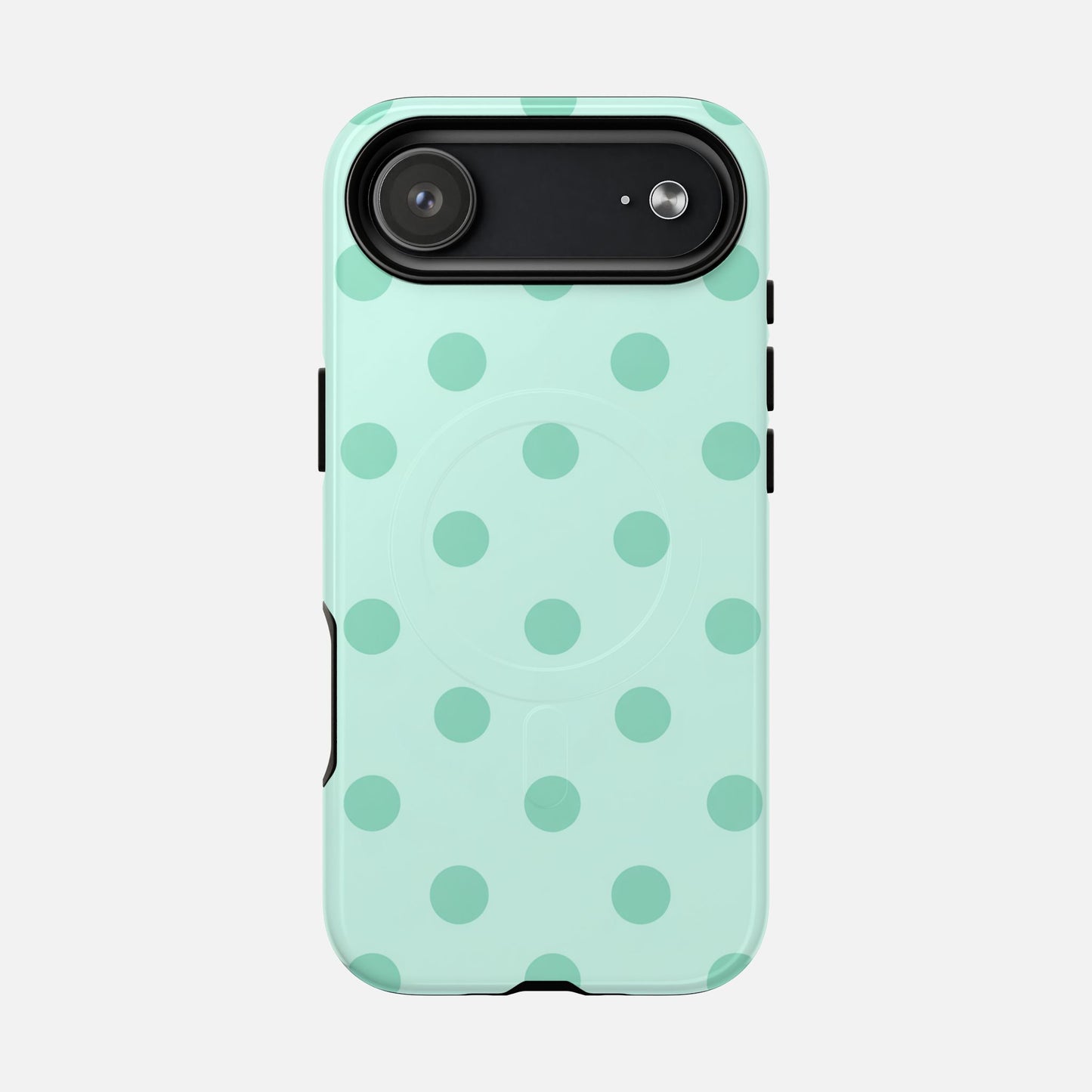 Mint Polka Dot iPhone Case — Tough Magnetic | MagSafe Compatible
