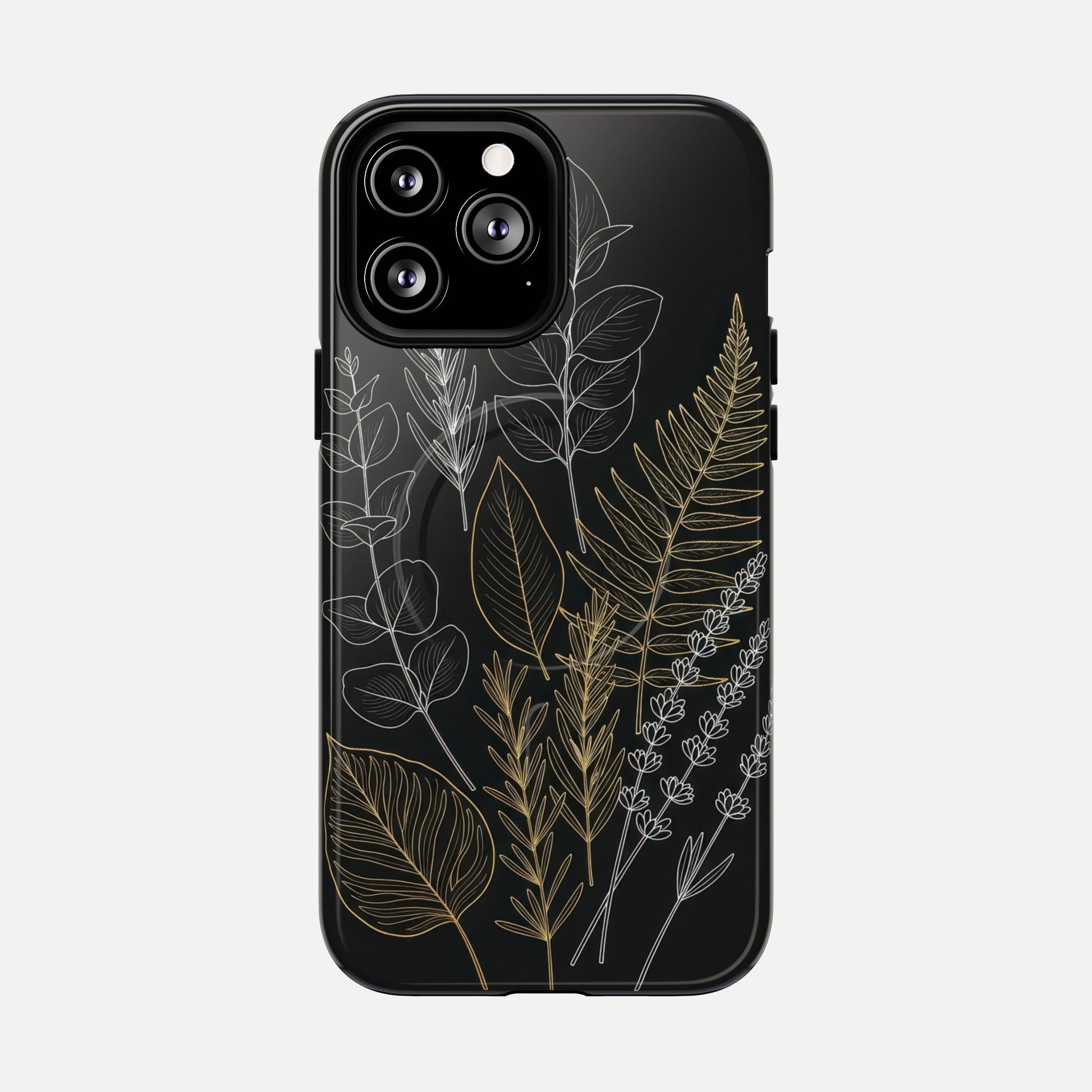 Tough Magnetic Case — Botanical Gold & Silver Fern Phone Cover iPhone 13 Pro Max Glossy Phone Case