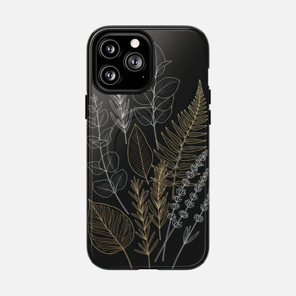 Tough Magnetic Case — Botanical Gold & Silver Fern Phone Cover iPhone 13 Pro Max Glossy Phone Case