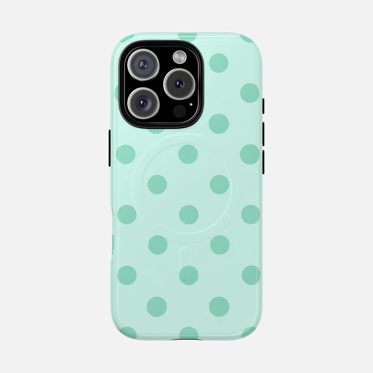 Mint Polka Dot iPhone Case — Tough Magnetic | MagSafe Compatible