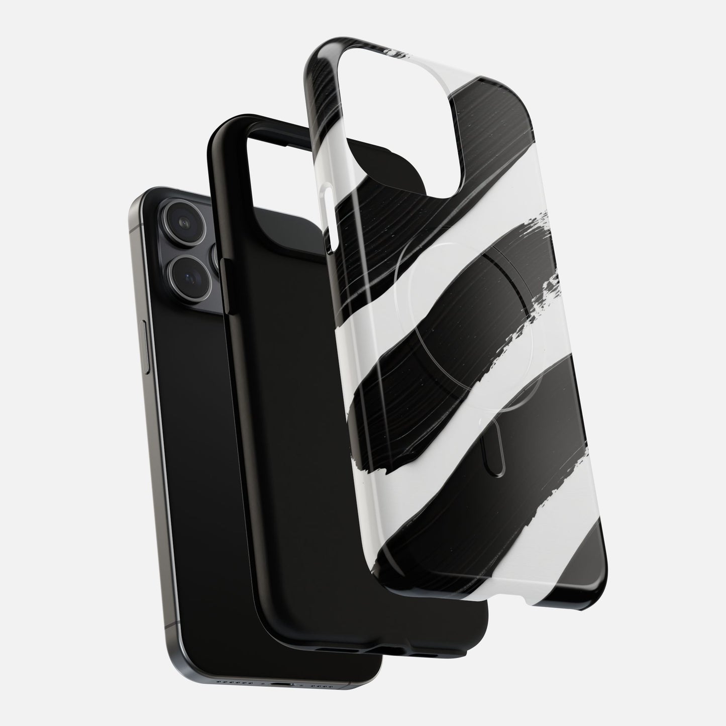 Abstract Black Brushstroke iPhone Case — Tough Magnetic | MagSafe Compatible