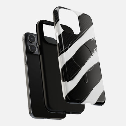 Abstract Black Brushstroke iPhone Case — Tough Magnetic | MagSafe Compatible
