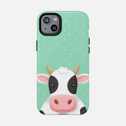 Cow Cartoon iPhone Case — Tough Magnetic | MagSafe Compatible