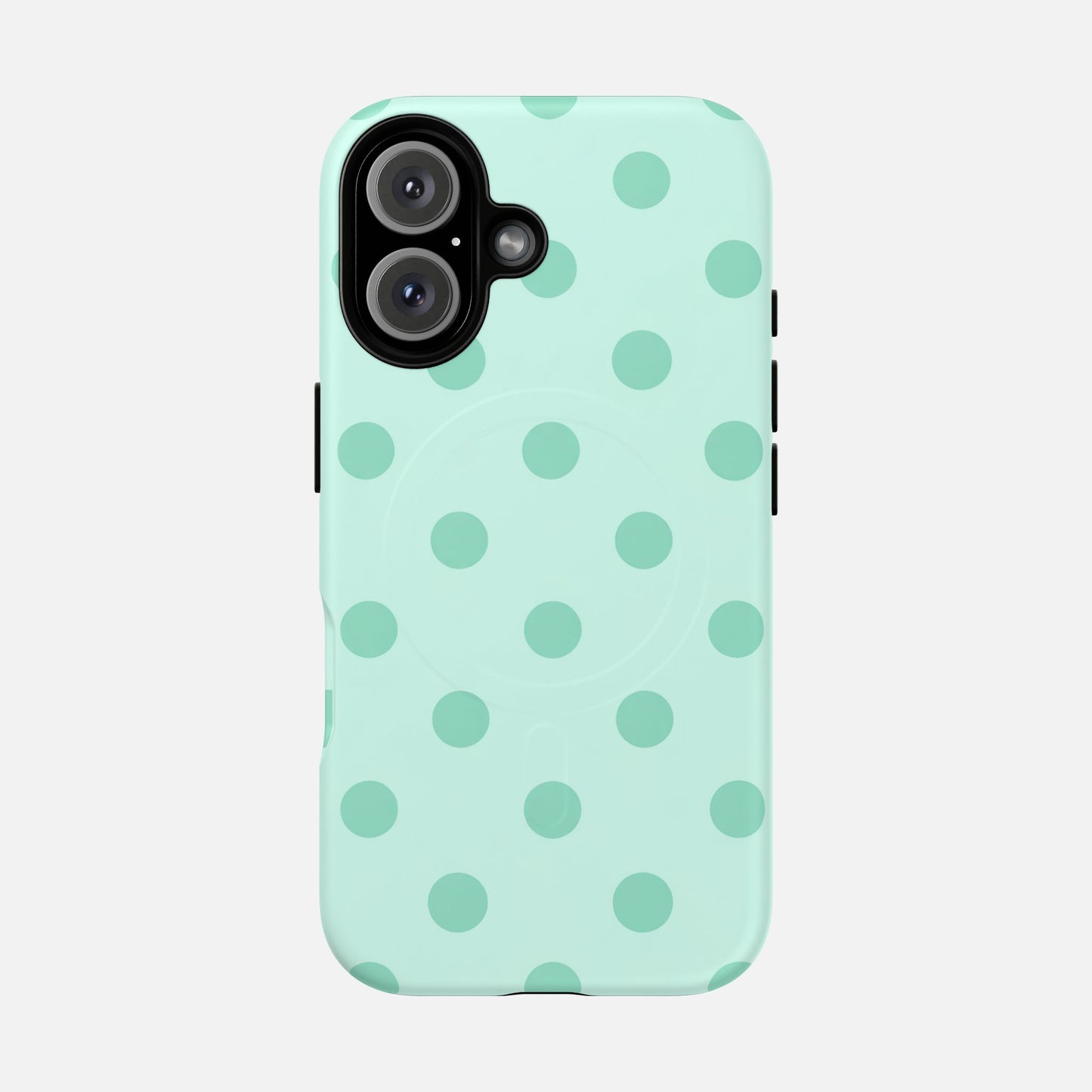Mint Polka Dot iPhone Case — Tough Magnetic | MagSafe Compatible