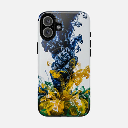 Abstract Ink Splash Tough Magnetic Phone Case iPhone 16 Plus Glossy Phone Case