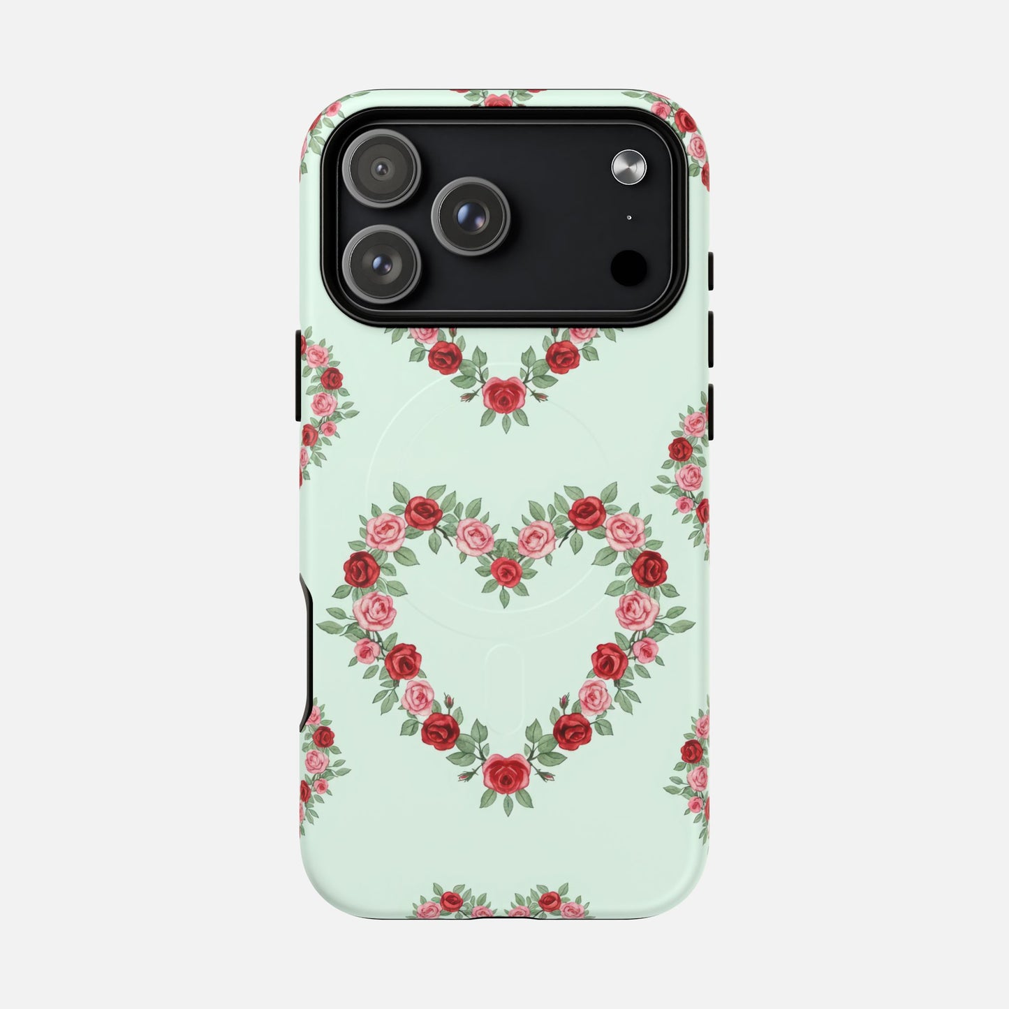 Rose Heart Floral iPhone Case — Tough Magnetic | MagSafe Compatible