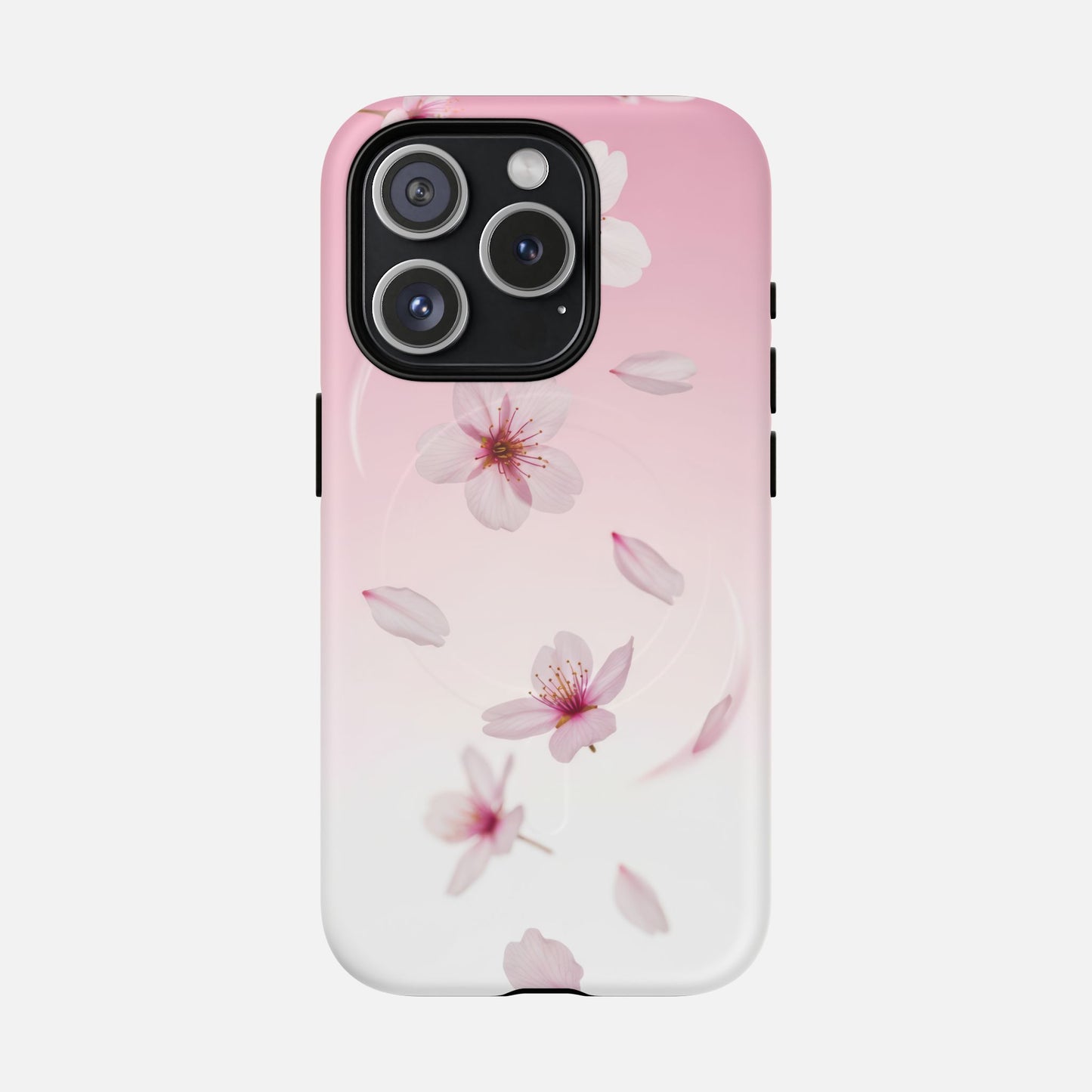 Floral Sakura Tough Magnetic Phone Case — Pink Cherry Blossom Design iPhone 15 Pro Matte Phone Case