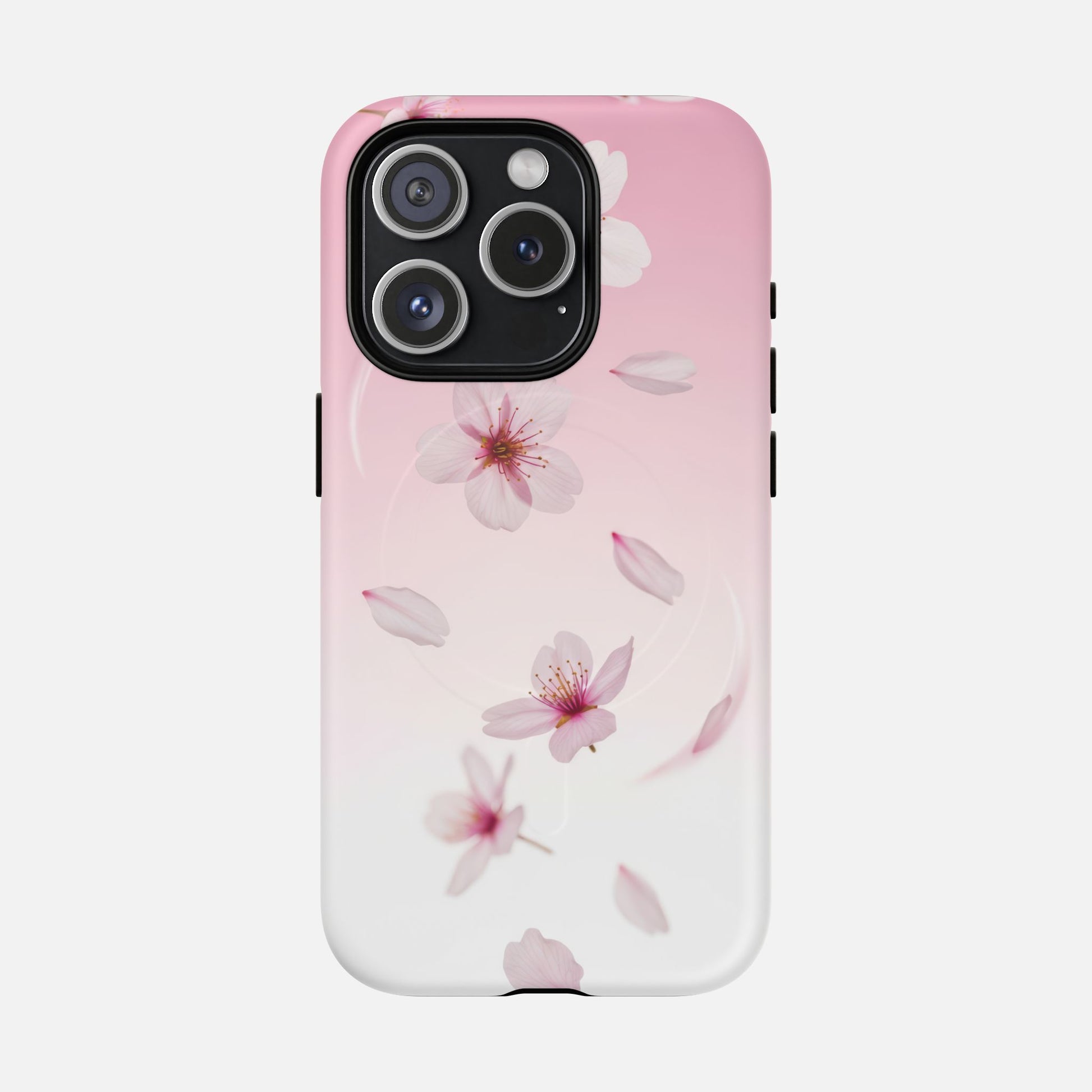Floral Sakura Tough Magnetic Phone Case — Pink Cherry Blossom Design iPhone 15 Pro Matte Phone Case