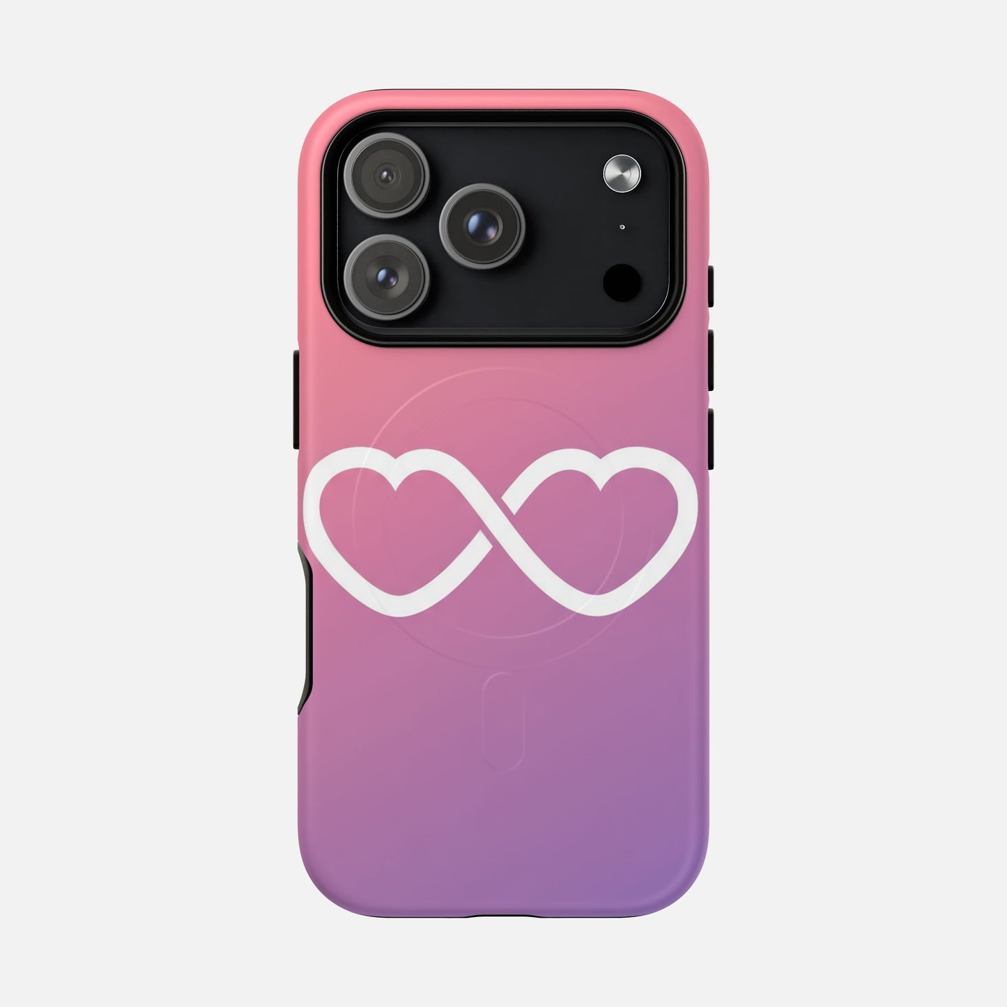 Infinity Heart With Pink Gradient iPhone Case — Tough Magnetic | MagSafe Compatible
