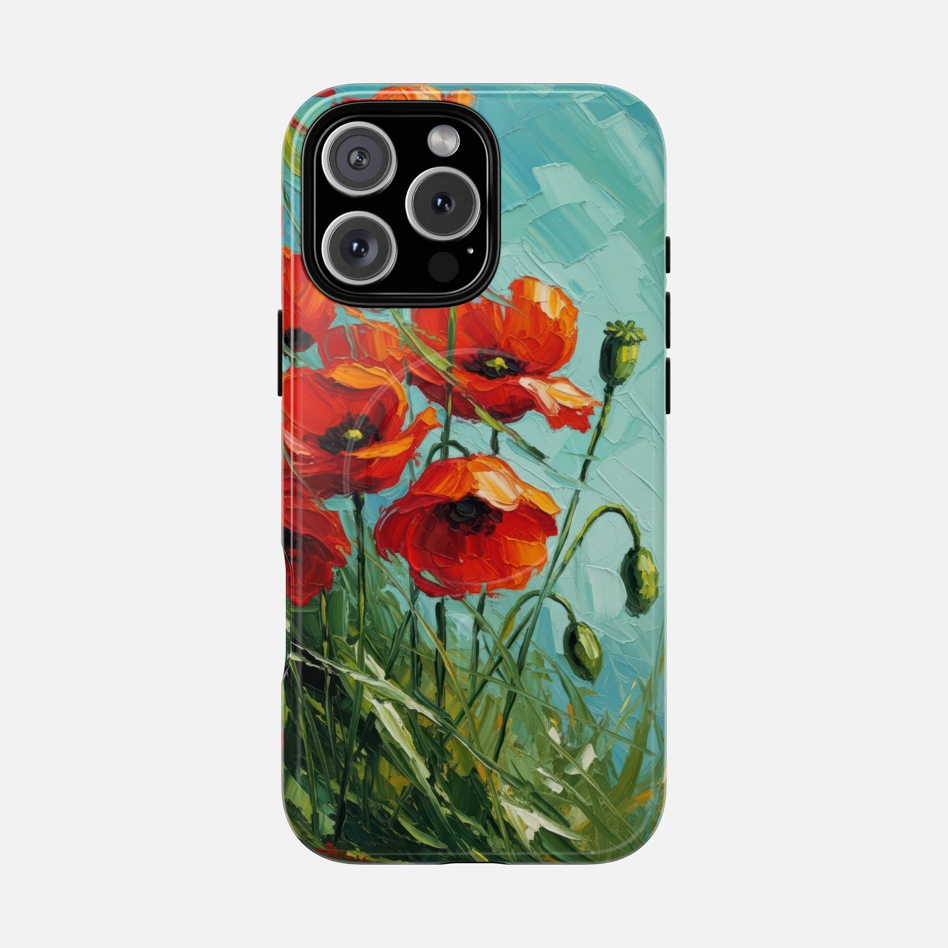 Poppy Field Tough Magnetic Phone Case iPhone 16 Pro Max Glossy Phone Case