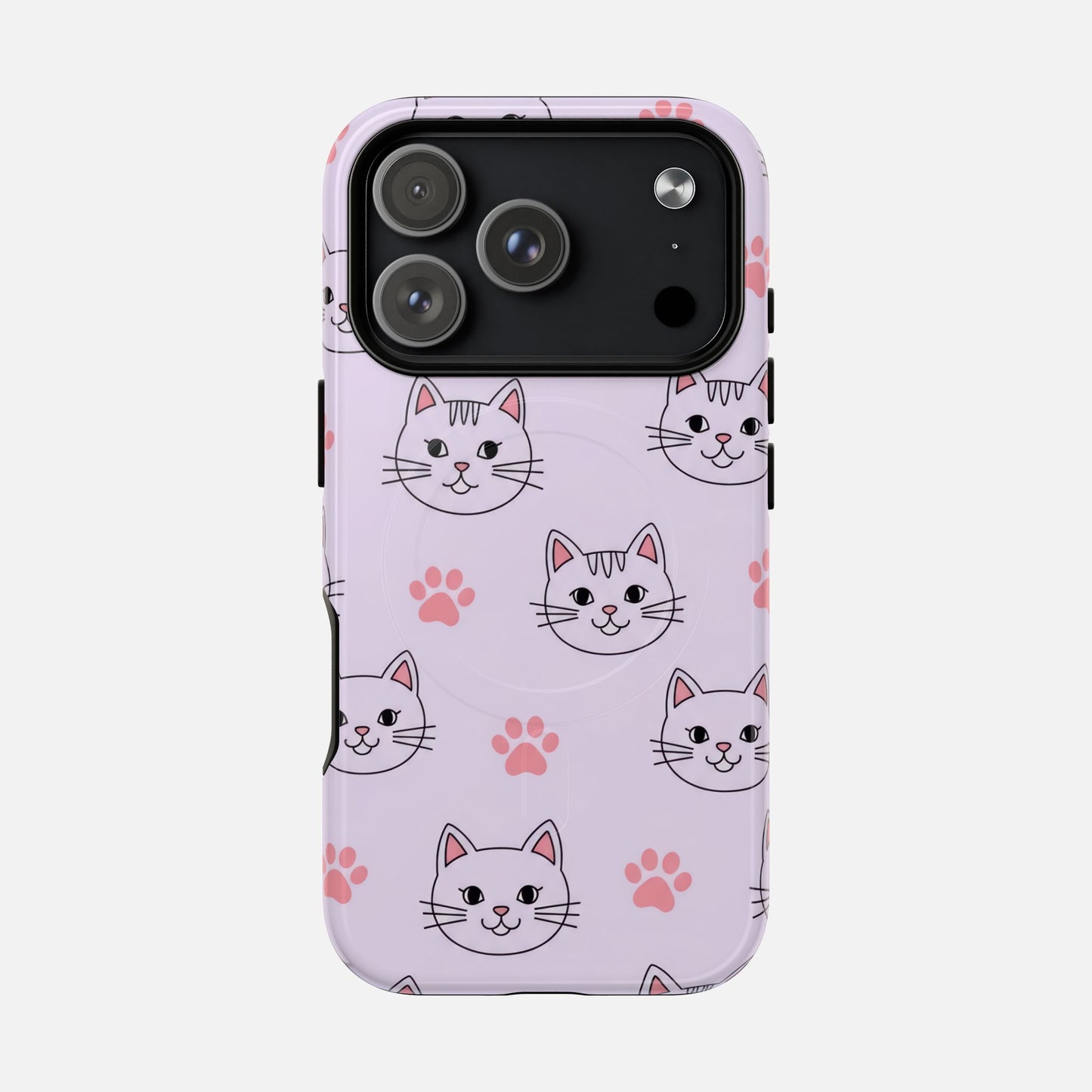 Cute Pink Cat Paw iPhone Case — Tough Magnetic | MagSafe Compatible