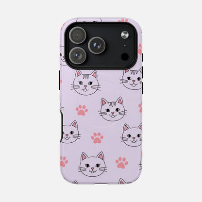 Cute Pink Cat Paw iPhone Case — Tough Magnetic | MagSafe Compatible