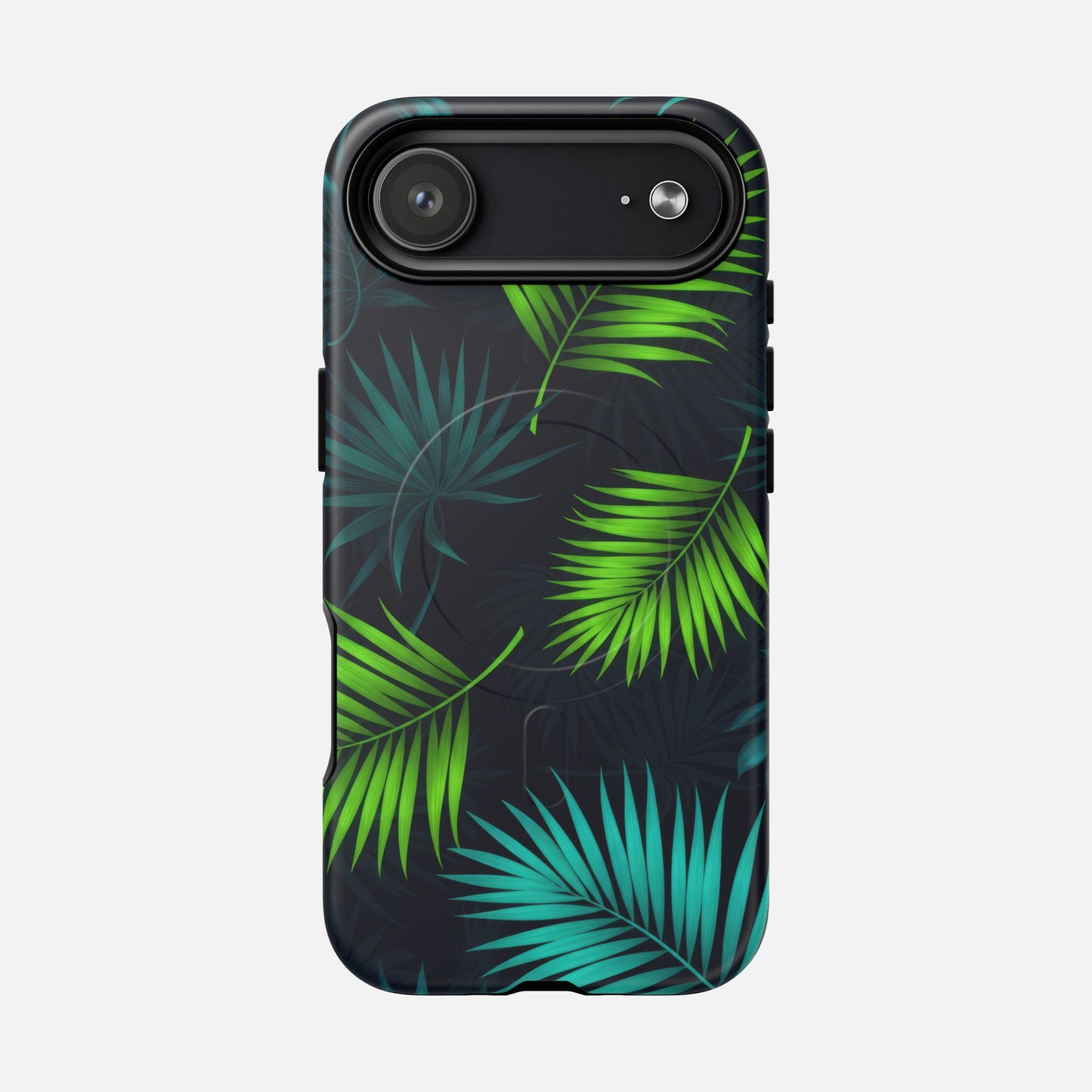 Tropical Palm Tough Magnetic Phone Case — Protective Magnetic iPhone Cover with Green Leaf Design iPhone 17 Air Matte Phone Case