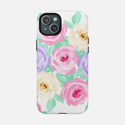Floral Watercolor Roses iPhone Case — Tough Magnetic | MagSafe Compatible