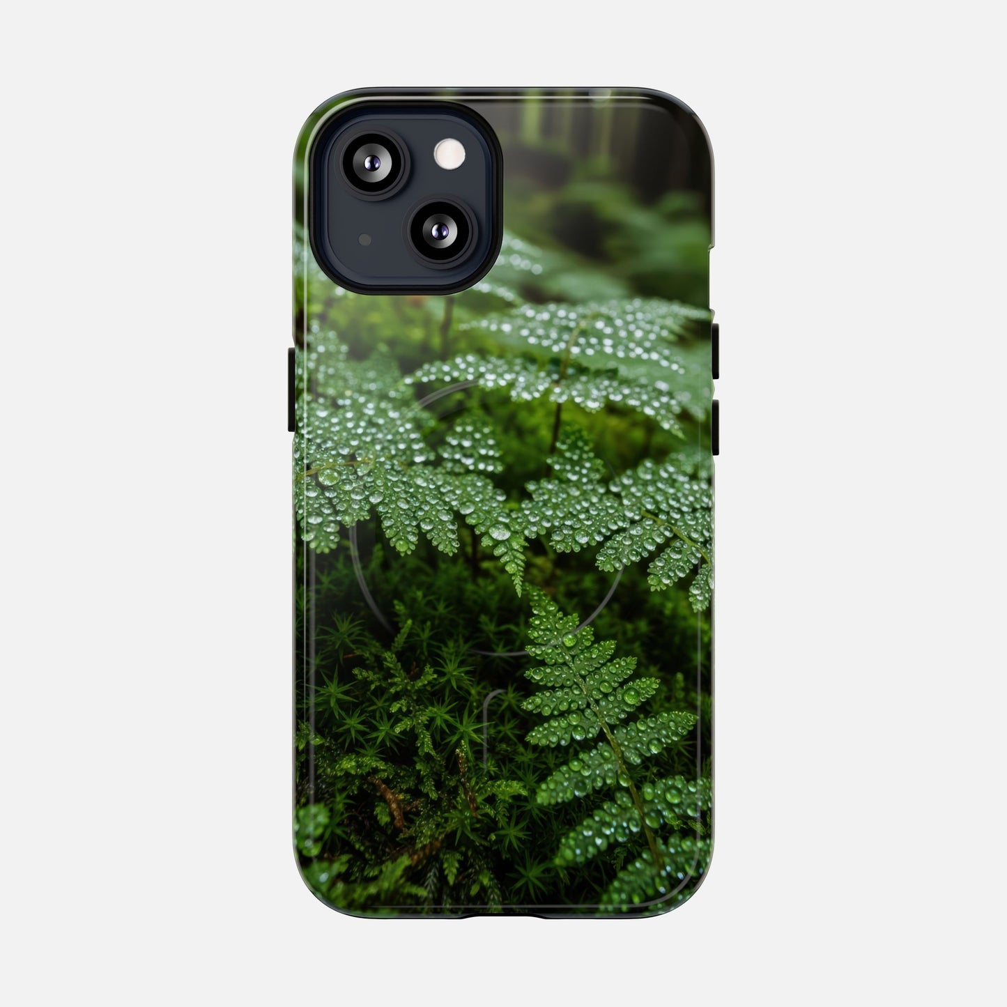 Fern Dew Tough Magnetic Phone Case — Nature Photography Protective Cover iPhone 13 Glossy Phone Case