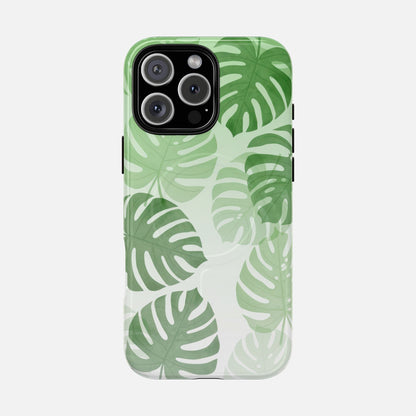 Green Monstera Leaf iPhone Case — Tough Magnetic | MagSafe Compatible