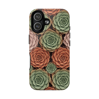 Magnetic Tough Case — Autumn Succulent Floral Phone Cover iPhone 17 Glossy Phone Case