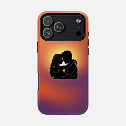 Romantic Sunset Silhouette Couple iPhone Case — Tough Magnetic | MagSafe Compatible