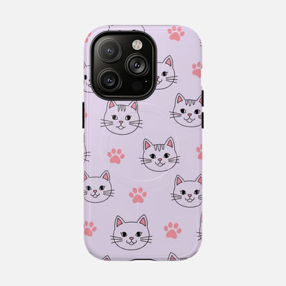 Cute Pink Cat Paw iPhone Case — Tough Magnetic | MagSafe Compatible