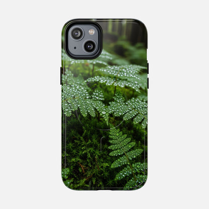 Fern Dew Tough Magnetic Phone Case — Nature Photography Protective Cover iPhone 14 Plus Glossy Phone Case