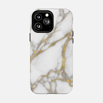 Marble Gold iPhone Case — Tough Magnetic | MagSafe Compatible