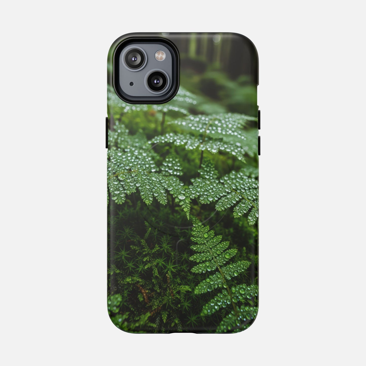 Fern Dew Tough Magnetic Phone Case — Nature Photography Protective Cover iPhone 14 Plus Matte Phone Case