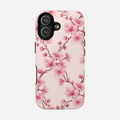 Pink Cherry Blossom iPhone Case — Tough Magnetic | MagSafe Compatible