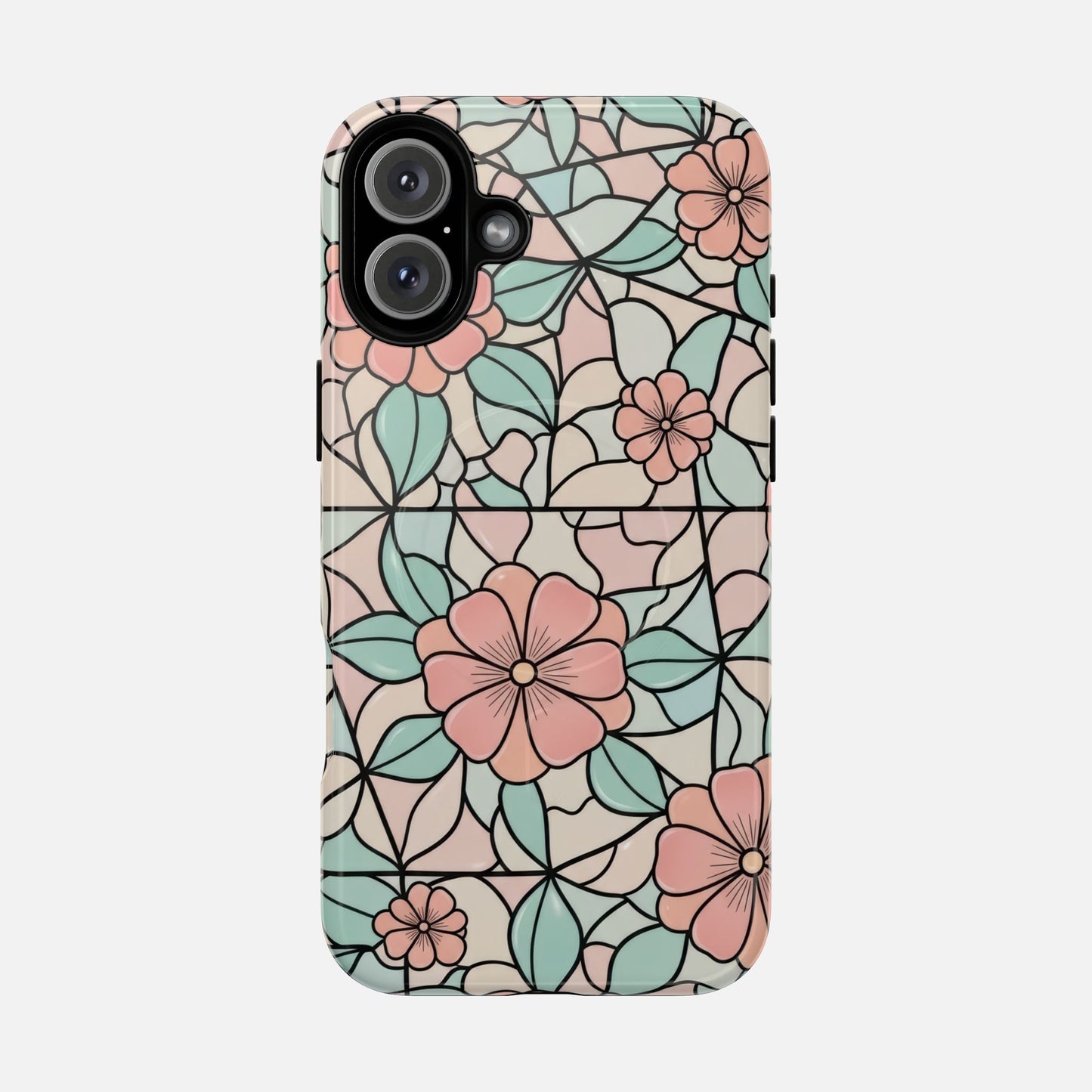 Pastel Floral Mosaic iPhone Case — Tough Magnetic | MagSafe Compatible