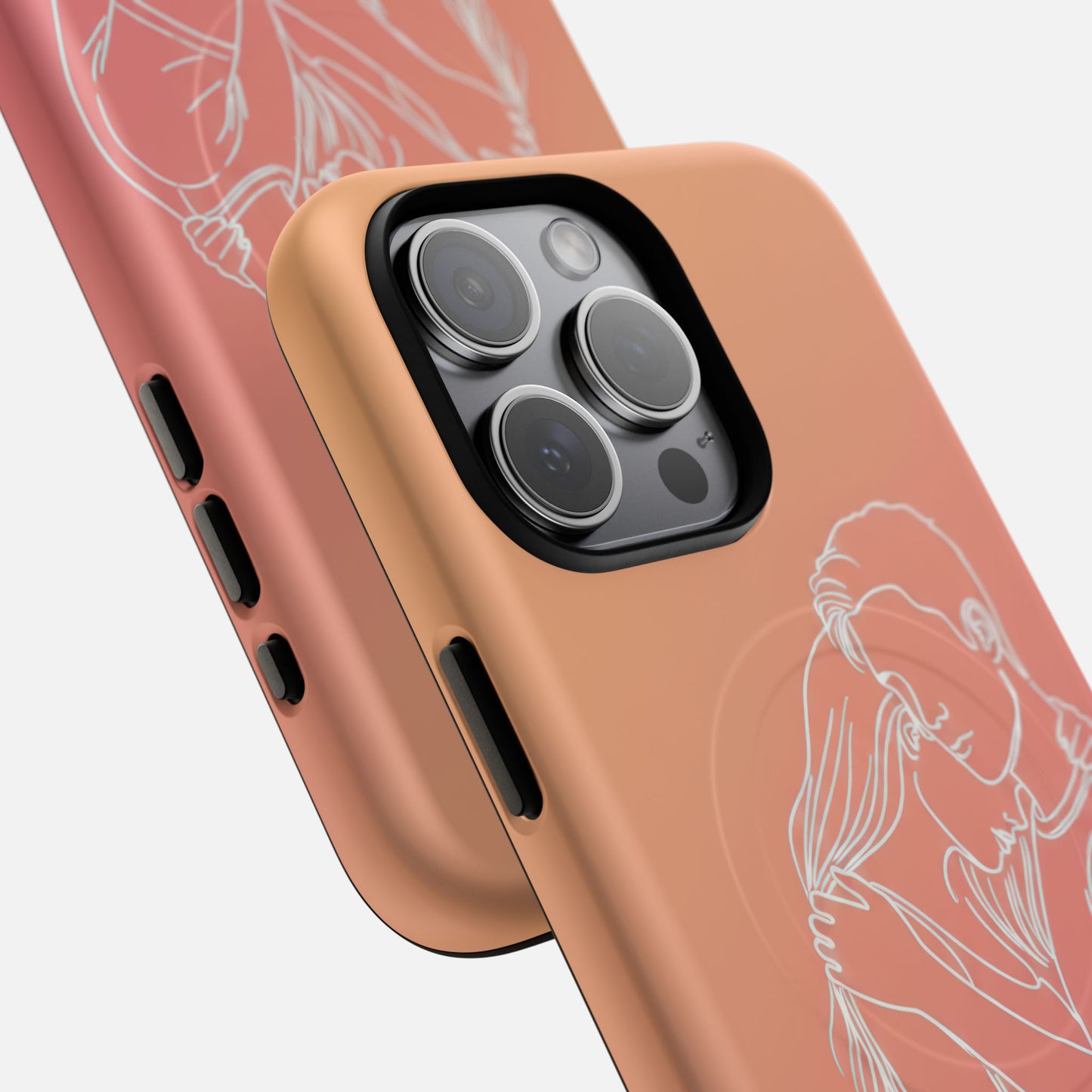 Romantic Outline Couple iPhone Case — Tough Magnetic | MagSafe Compatible