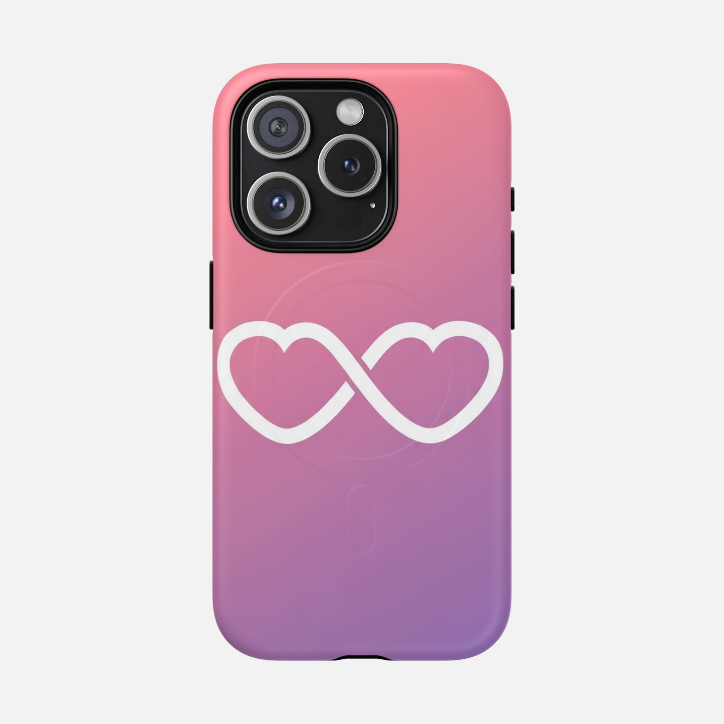 Infinity Heart With Pink Gradient iPhone Case — Tough Magnetic | MagSafe Compatible
