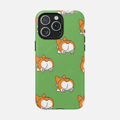 Corgi Bum Magnetic Tough Case — Cute Cartoon Dog Phone Cover iPhone 15 Pro Max Matte Phone Case