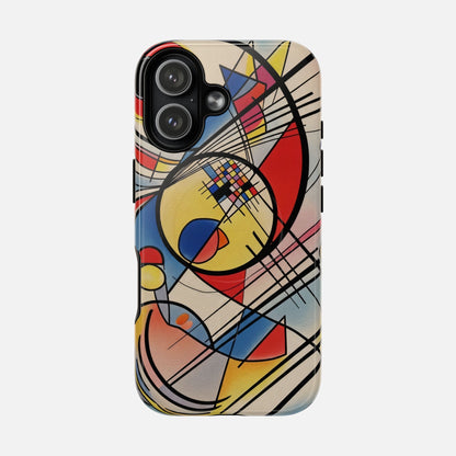 Abstract Geometric Phone Case — Colorful Modern Art Tough Magnetic Case iPhone 17 Glossy Phone Case