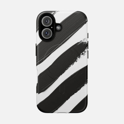 Abstract Black Brushstroke iPhone Case — Tough Magnetic | MagSafe Compatible