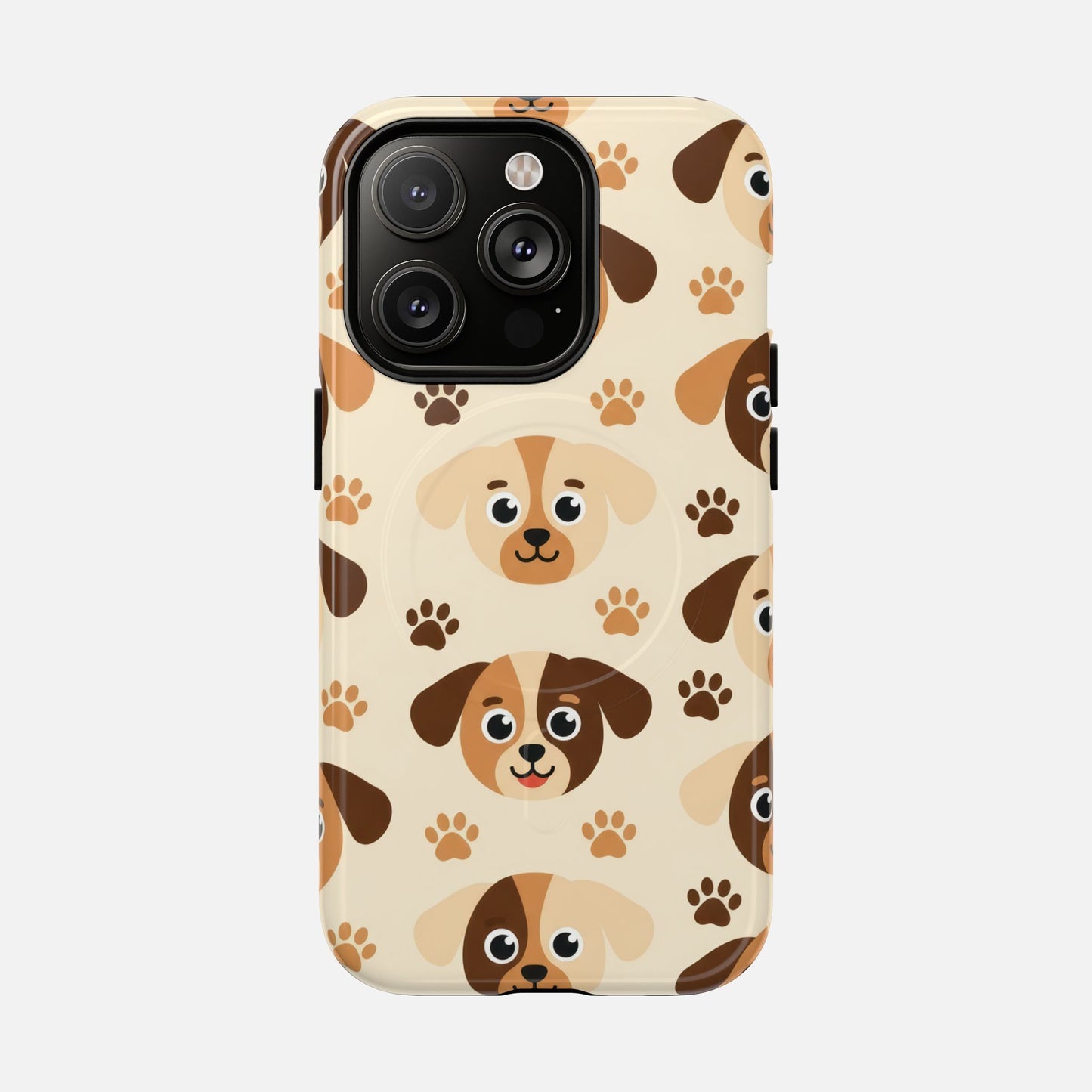 Cute Cartoon Puppy Paw Tough Magnetic Phone Case iPhone 14 Pro Glossy Phone Case