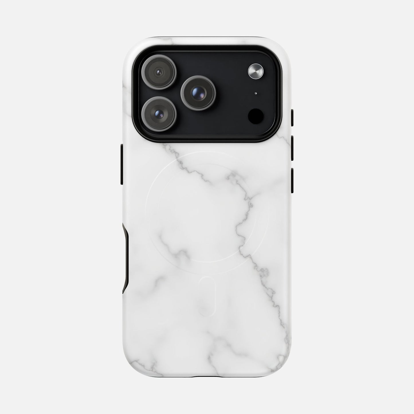 White Marble iPhone Case — Tough Magnetic | MagSafe Compatible