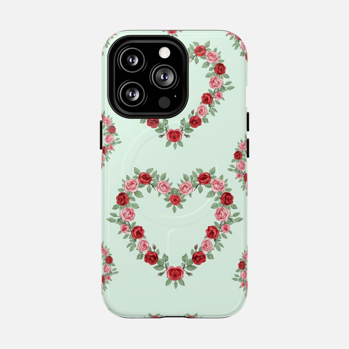 Rose Heart Floral iPhone Case — Tough Magnetic | MagSafe Compatible