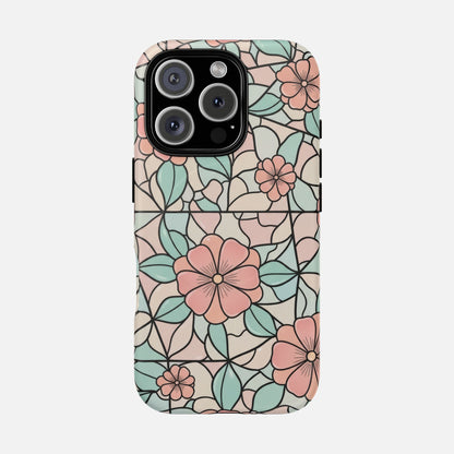 Pastel Floral Mosaic iPhone Case — Tough Magnetic | MagSafe Compatible