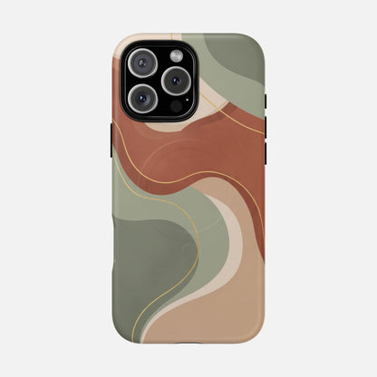 Abstract Earth Tone iPhone Case — Tough Magnetic | MagSafe Compatible