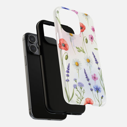 Floral Wildflower Poppies, Daisies & Lavender iPhone Case — Tough Magnetic | MagSafe Compatible