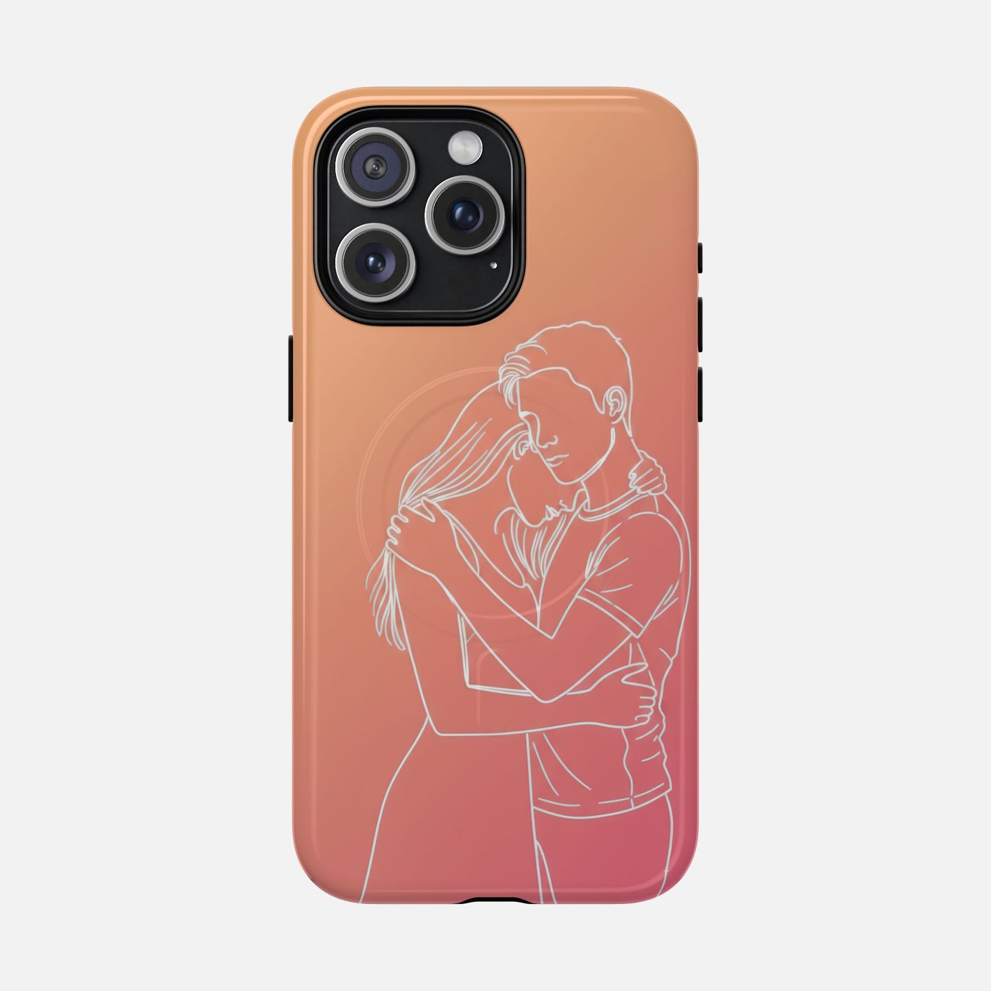 Romantic Outline Couple iPhone Case — Tough Magnetic | MagSafe Compatible