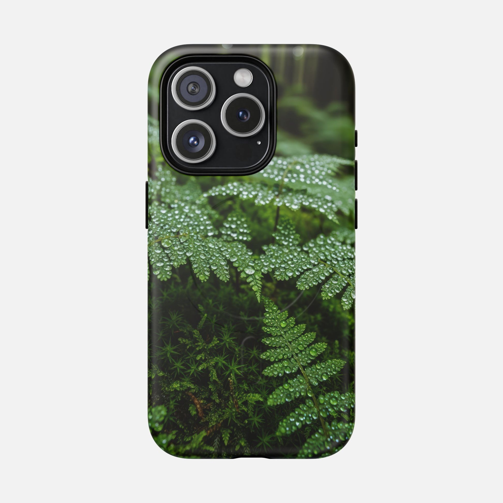 Fern Dew Tough Magnetic Phone Case — Nature Photography Protective Cover iPhone 15 Pro Matte Phone Case
