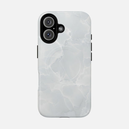Marble White iPhone Case — Tough Magnetic | MagSafe Compatible