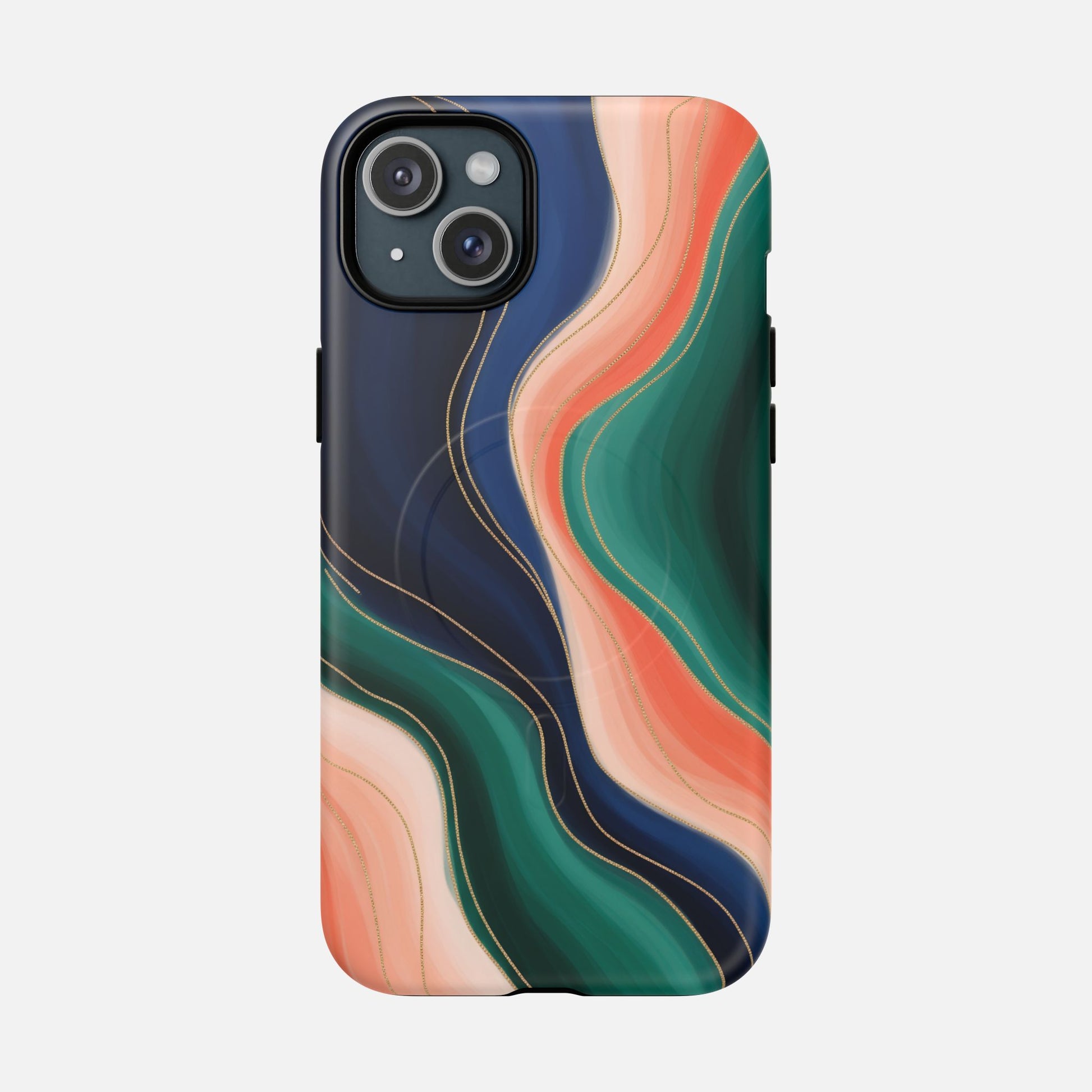 Magnetic Tough Case — Abstract Ocean Wave Design Phone Cover iPhone 15 Plus Matte Phone Case