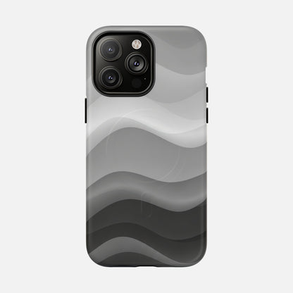 Monochrome Wave iPhone Case — Tough Magnetic | MagSafe Compatible