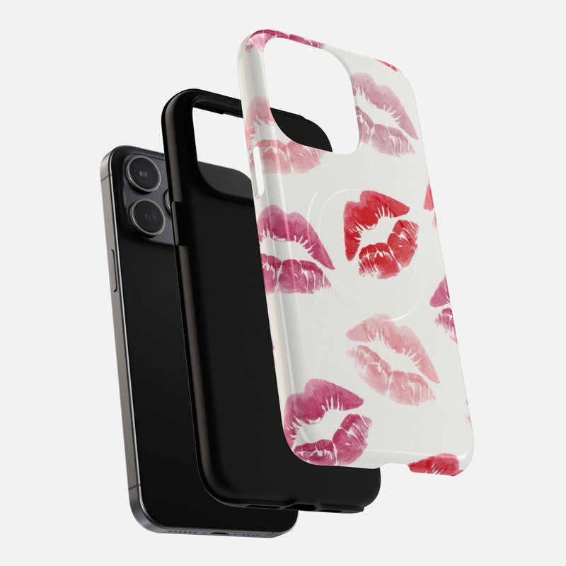 Pink Kiss Print iPhone Case — Tough Magnetic | MagSafe Compatible