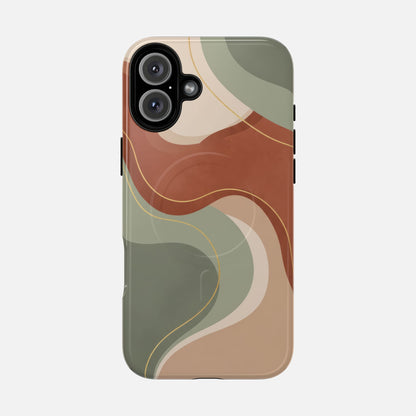 Abstract Earth Tone iPhone Case — Tough Magnetic | MagSafe Compatible