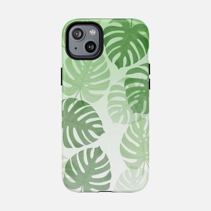 Green Monstera Leaf iPhone Case — Tough Magnetic | MagSafe Compatible