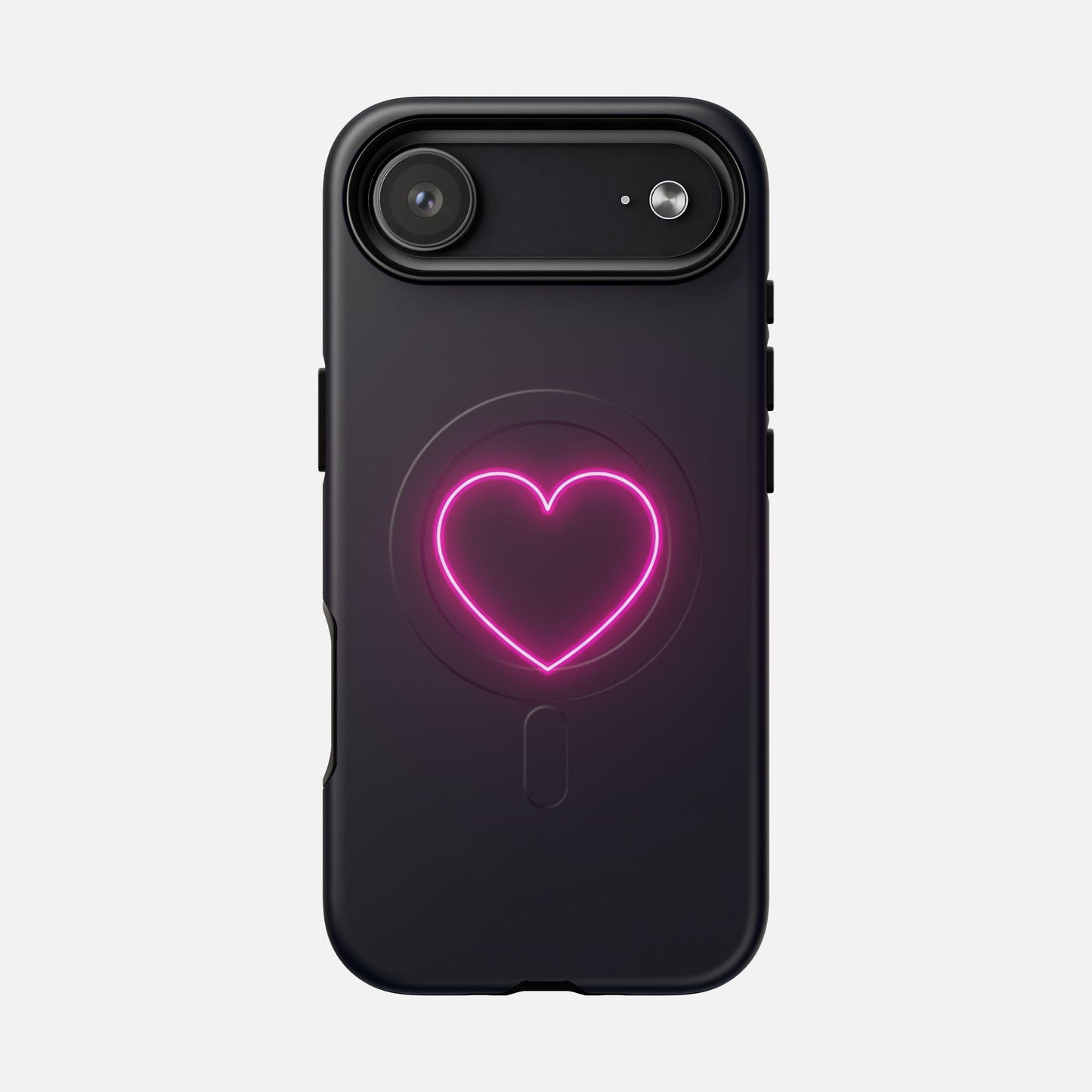 Neon Heart With Glow Pink iPhone Case — Tough Magnetic | MagSafe Compatible