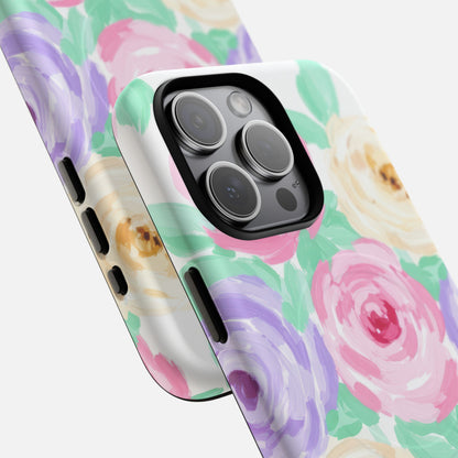 Floral Watercolor Roses iPhone Case — Tough Magnetic | MagSafe Compatible